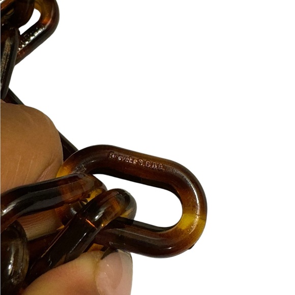 SEPCOEUR Paris Navy Blue Suede Moc-Tortoise Strap Shoulder Bag - Picture 8 of 12